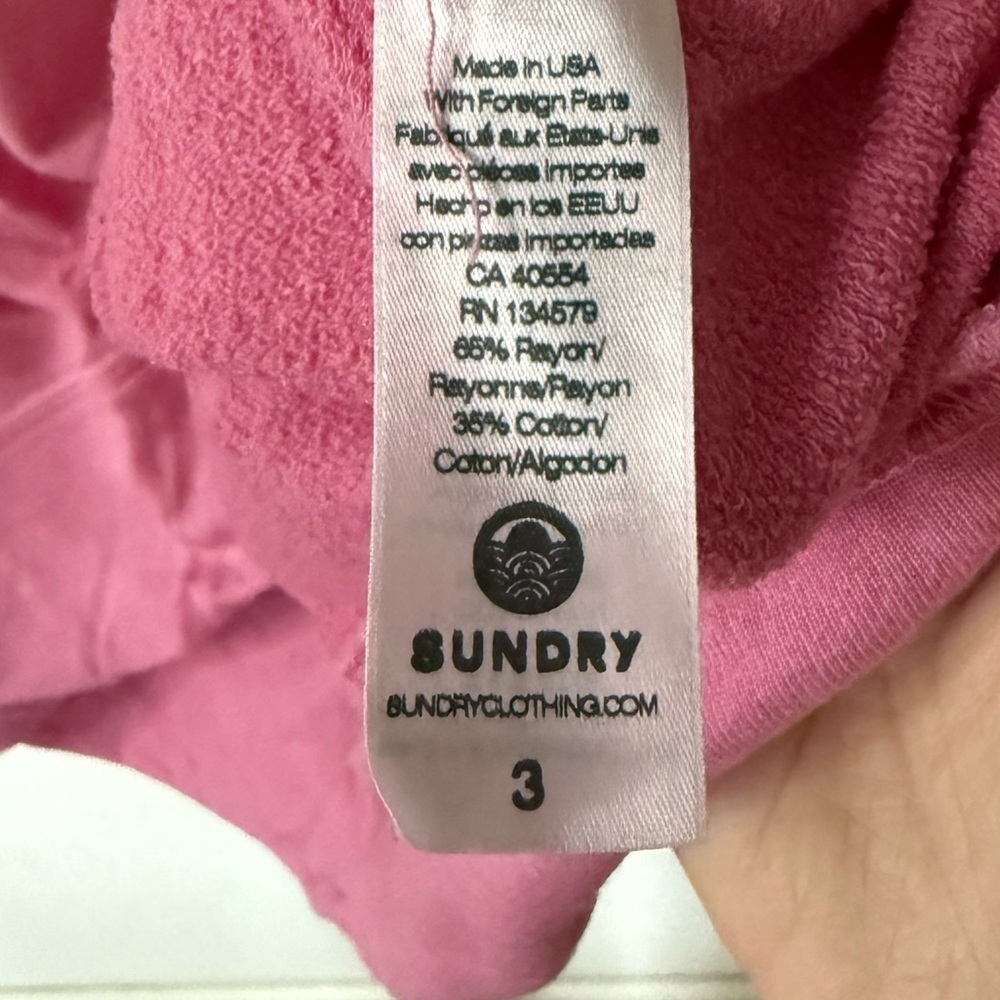 Sundry|Boho Dip dyed ombré  Pink and Yellow Crewneck Sweatshirt•••size large - Picture 9 of 13